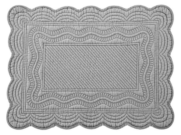 Set 4 tovagliette in cotone trapuntate grigie cm 45x33