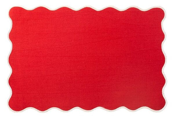 Set 4 tovagliette in cotone e lino rosse cm 45x30