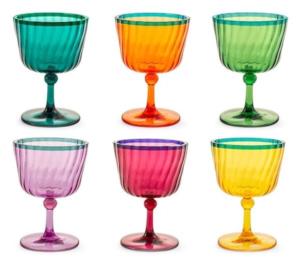 Set 12 calici assortiti in acrilico colorato cl 25