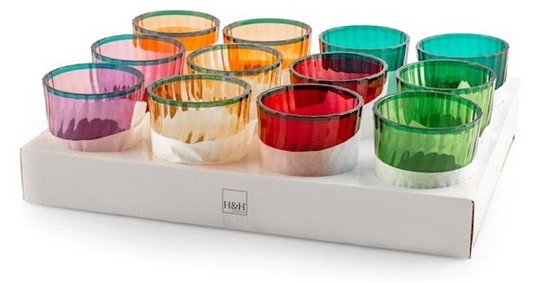 Set 12 bicchieri assortiti in acrilico colorato cl 43
