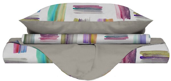 Copripiumino Singolo con Stampa sul Sacco e Federe Doubleface Multicolor