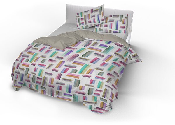 Copripiumino Matrimoniale con Stampa sul Sacco e Federe Doubleface Multicolor