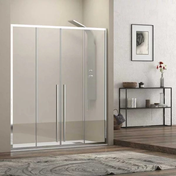 Nicchia doccia 170 cm doppio scorrevole vetro 8mm altezza 200h | KEL6000 - KAMALU