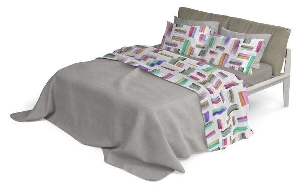 Set Lenzuola Matrimoniale con Stampa Sopra Sotto e Federe Multicolor