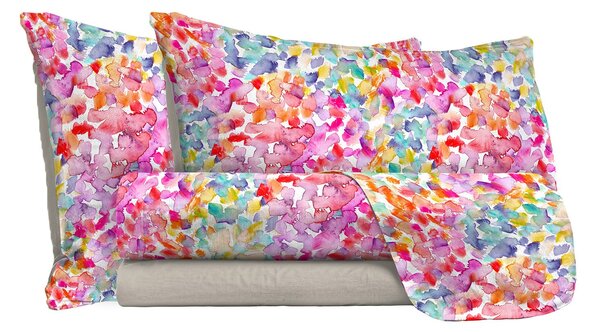 Set Lenzuola Singolo con Stampa Sopra Sotto e Federe Spring