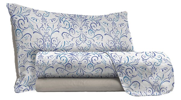 Set Lenzuola Singolo con Stampa Sopra Sotto e Federe Ornato Tex