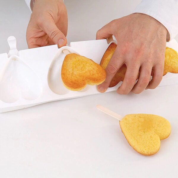 Stampo da 3 gelati GEL03M Mini Heart-Ic in silicone mm 67x55x18h