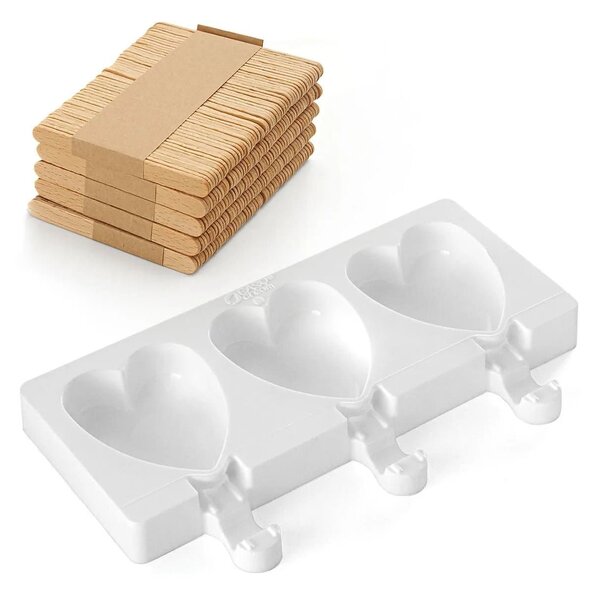 Stampo da 3 gelati GEL03M Mini Heart-Ic in silicone mm 67x55x18h