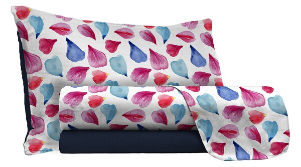 Set Lenzuola Singolo con Stampa Sopra Sotto e Federe Petali