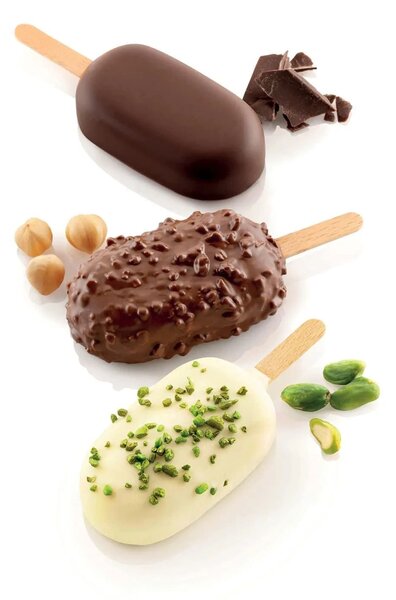 Stampo da 4 gelati GEL01M Mini Classic in silicone mm 73x38x18h