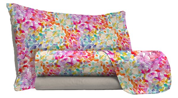 Set Lenzuola Singolo con Stampa Sopra Sotto e Federe Spring