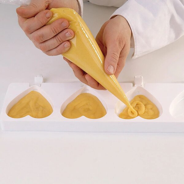 Kit 2 stampi da 4 gelati GEL03 Heart-Ic in silicone mm 91x85x23h