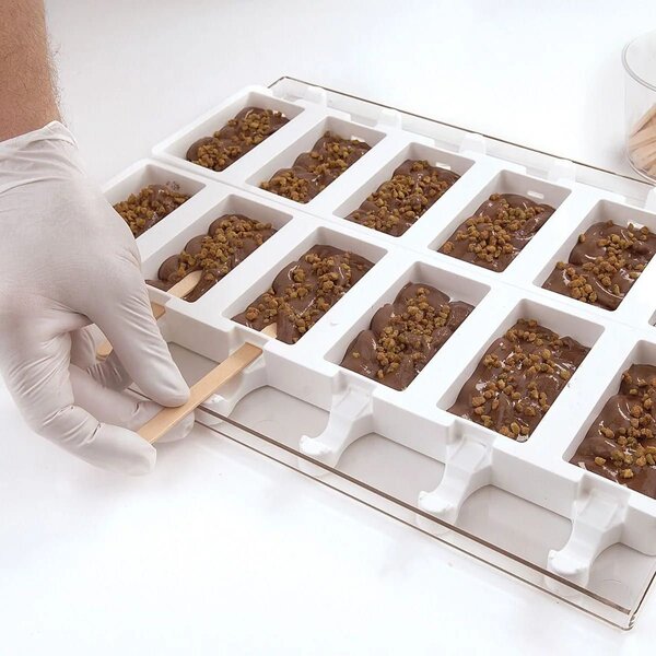 Kit 2 stampi da 6 gelati GEL02 Choco Stick in silicone mm 92x48x24h