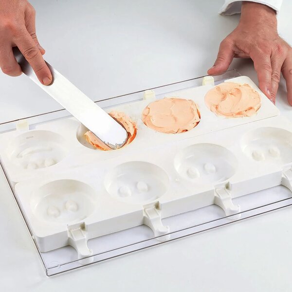 Kit 2 stampi da 4 gelati GEL07 Mr Funny in silicone mm Ø83x23h
