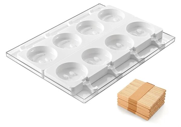 Kit 2 stampi da 4 gelati GEL07 Mr Funny in silicone mm Ø83x23h