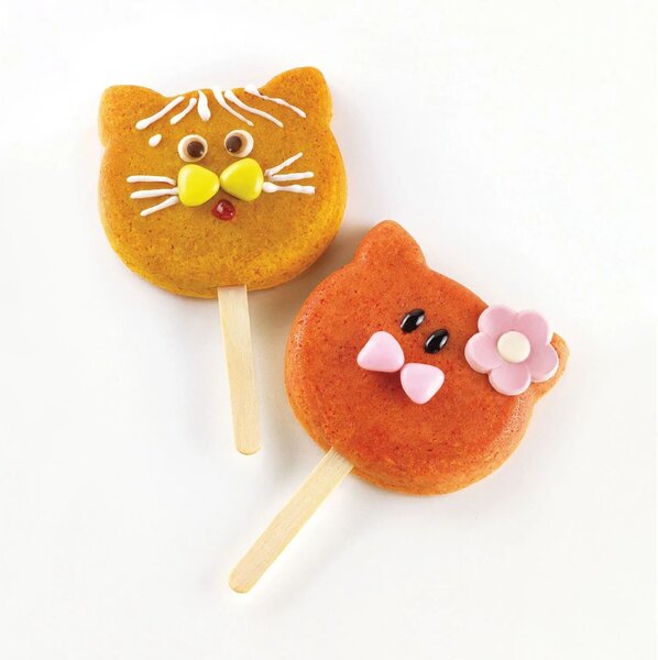 Kit 2 stampi da 4 gelati GEL08 Cat in silicone mm 89x82x22h