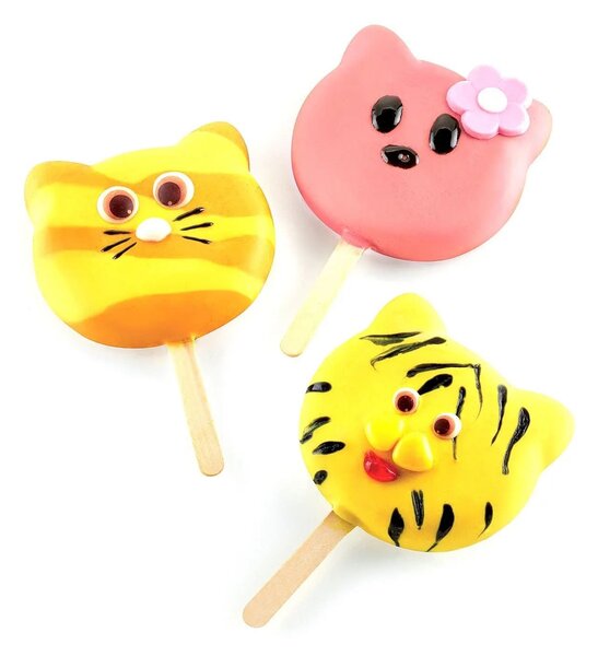 Kit 2 stampi da 4 gelati GEL08 Cat in silicone mm 89x82x22h