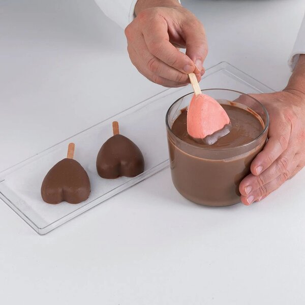 Kit 2 stampi da 6 gelati GEL03M Mini Heart-Ic in silicone mm 55x68x18h