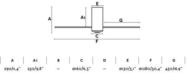 MINI TUBE, Ventilatore senza Luce, Faro Barcelona