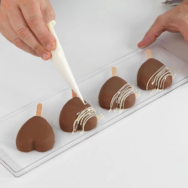 Kit 2 stampi da 6 gelati GEL03M Mini Heart-Ic in silicone mm 55x68x18h