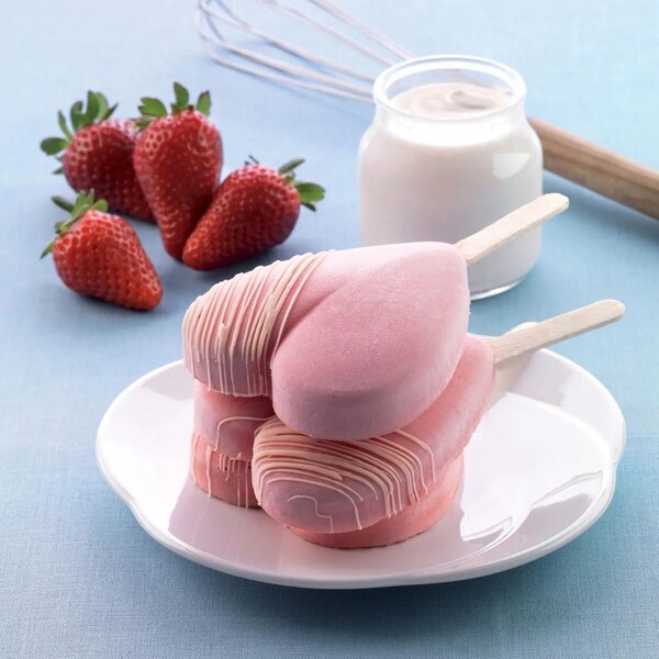 Kit 2 stampi da 6 gelati GEL03M Mini Heart-Ic in silicone mm 55x68x18h