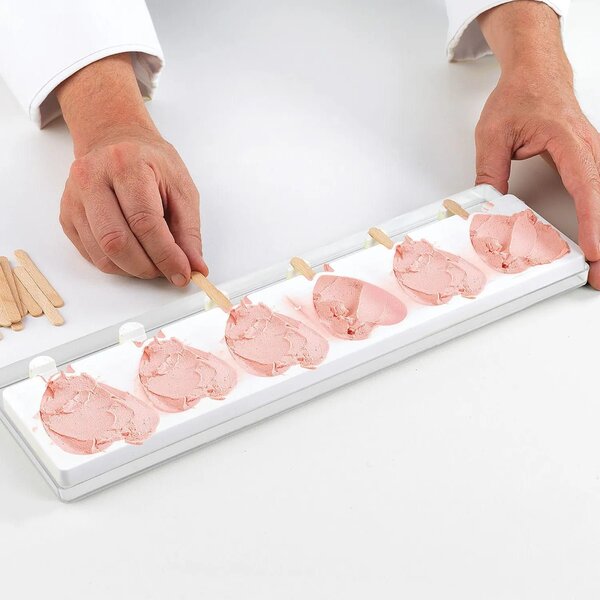Kit 2 stampi da 6 gelati GEL03M Mini Heart-Ic in silicone mm 55x68x18h