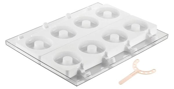 Kit 2 stampi da 4 gelati GEL13 Donuts in silicone mm Ø80x22h