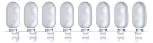Kit 2 stampi da 8 gelati GEL018M Classic Wave Mini in silicone mm 69x38x22h