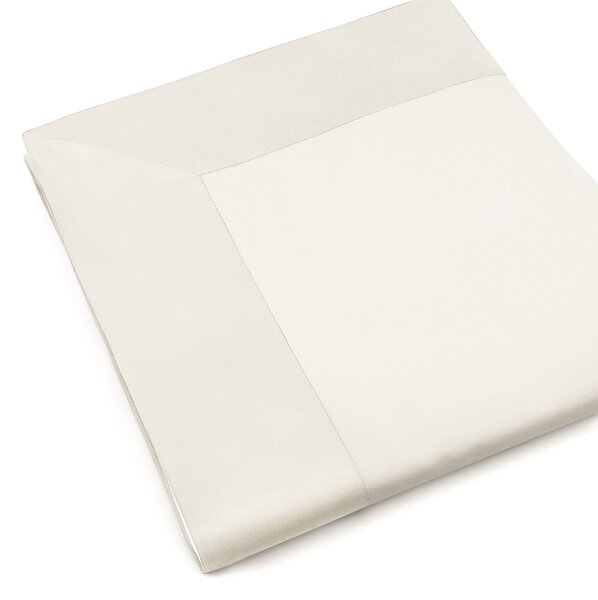 Set Lenzuola Matrimoniali Sopra Sotto e Federe Balza in Raso Mitera Diamante Bianco Naturale