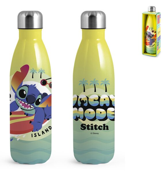 Bottiglia termica Stitch Surf in acciaio inox 18/10 decorata lt 0.5
