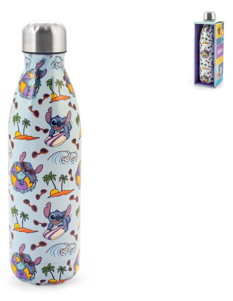 Bottiglia termica Stitch Splash Disney in acciaio inox 18/10 decorata lt 0.5
