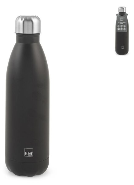 Bottiglia termica in acciaio inox 18/10 colore nero cl 0,5