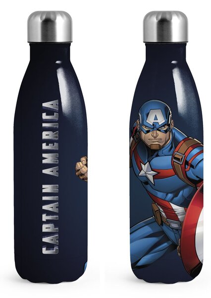Bottiglia termica Capitan America in acciaio inox 18/10 decorata lt 0.5