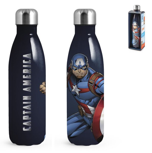 Bottiglia termica Capitan America in acciaio inox 18/10 decorata lt 0.5