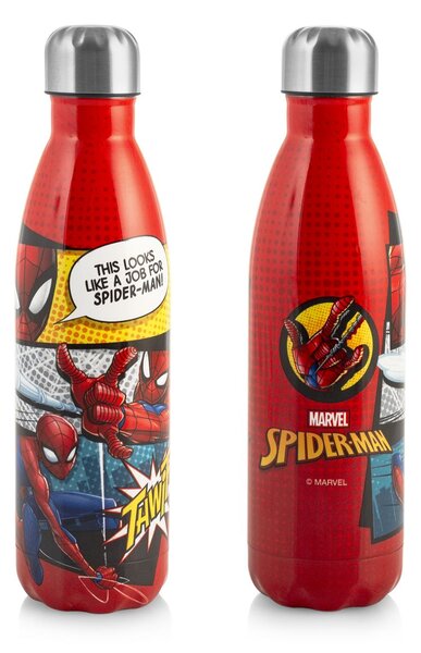 Bottiglia termica Spiderman red Marvel in acciaio inox 18/10 decorata lt 0.5