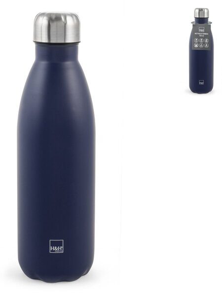 Bottiglia termica in acciaio inox 18/10 colore blu cl 0,75