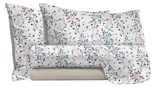 Set Lenzuola Singolo con Stampa Sopra Sotto e Federe Flor