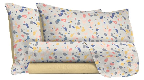 Set Lenzuola Singolo con Stampa Sopra Sotto e Federe Background