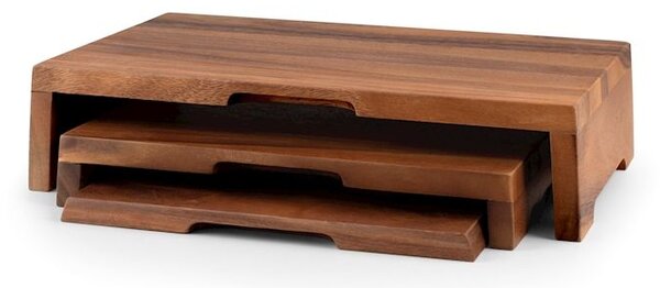 Set 3 alzate Acacia in legno cm 30x25 31x25 37x25