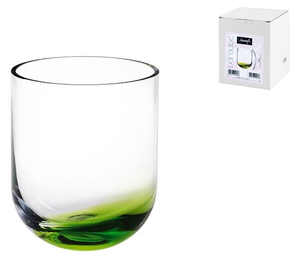 Vaso vetro fondo verde cm 13x15,4