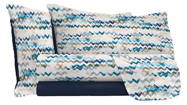 Set Lenzuola Singolo con Stampa Sopra Sotto e Federe Modern Sky