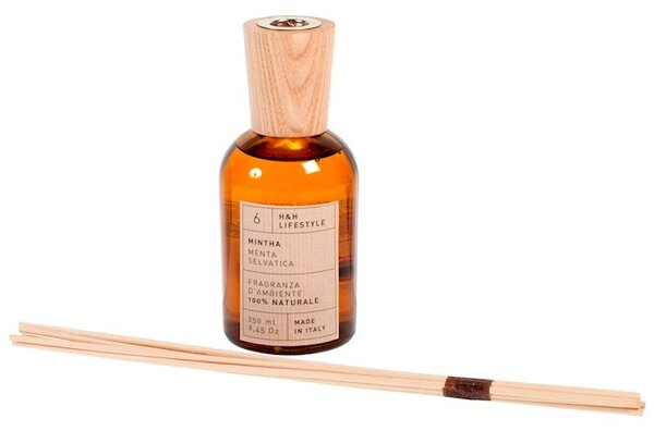 Diffusore ambiente 100% Naturale in vetro profumo Mintha/menta selvatica ml 250