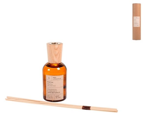 Diffusore ambiente 100% Naturale in vetro profumo Mintha/menta selvatica ml 250