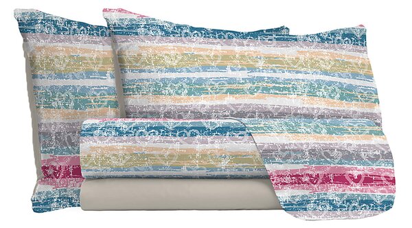 Set Lenzuola Singolo con Stampa Sopra Sotto e Federe Love Lines
