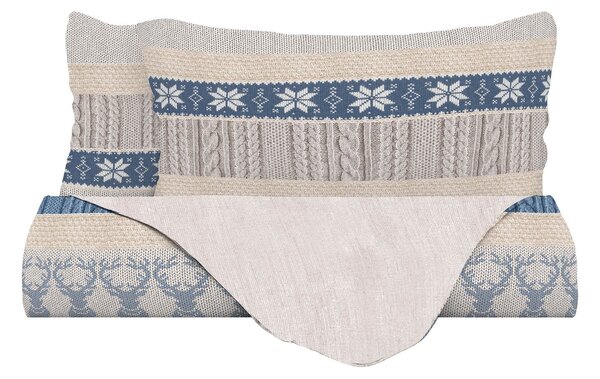 Copripiumino Singolo con Federe Stampato Athena Rudolph Azzurro