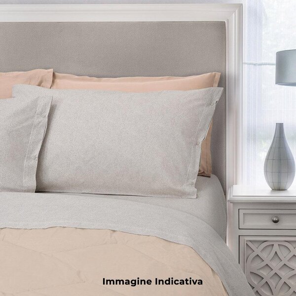 Set Lenzuola Cotone Singolo Sopra Sotto con Angoli e Federe Cober Burbon Grigio