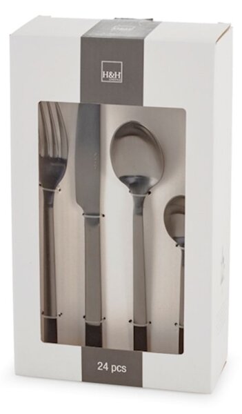 Servizio 24 posate tavola Pulse in acciaio inox finitura nero opaco