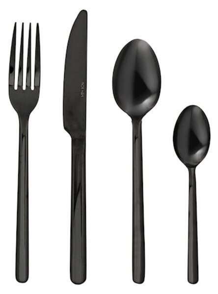Servizio 24 posate tavola Aurum in acciaio inox nero lucido