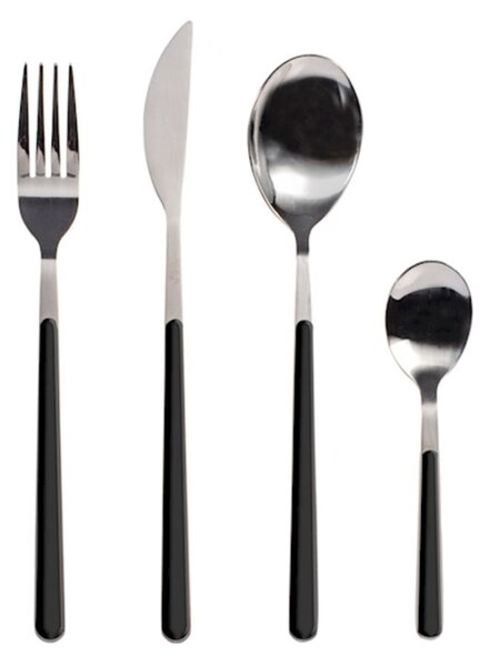 Servizio 24 posate tavola Nova in acciaio inox manico in plastica colore nero
