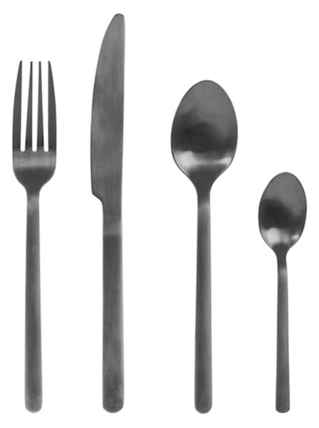 Servizio 24 posate tavola Pulse in acciaio inox finitura nero opaco
